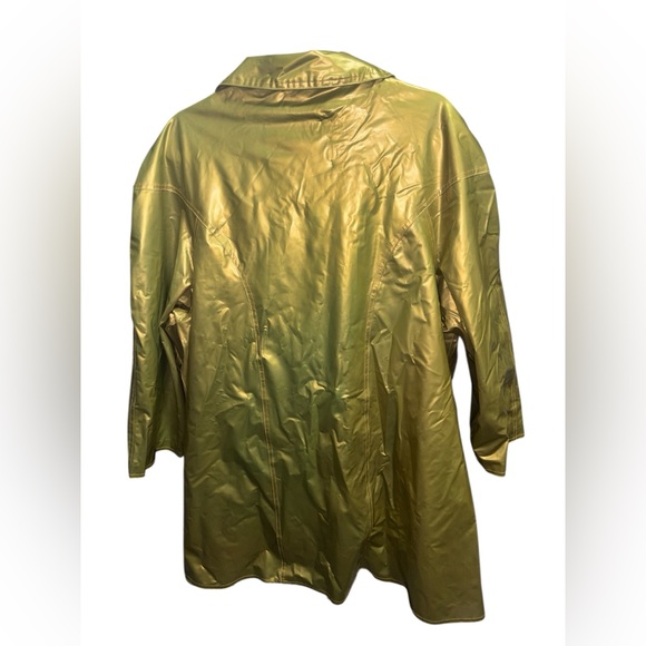 ATLANTIC BEACH Gold Metallic PVC Flare Raincoat - Picture 5 of 8